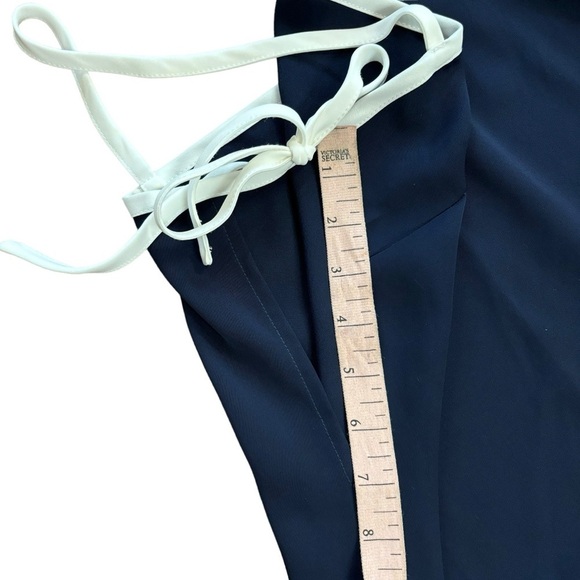 Solid & Striped Disco Slip Dress Women’s Medium Navy White Bows Summer Midi - Picture 10 of 14